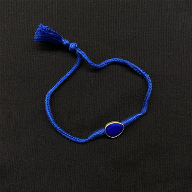 Blue Lapis Stone Rakhi – handcrafted 92.5 sterling silver rakhi by My Motifs