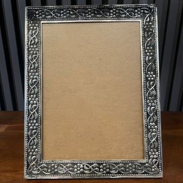 Silver Floral Frame – handcrafted 92.5 sterling silver photo frame by My Motifs