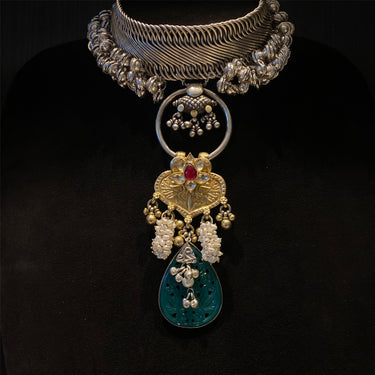 Asmh – handcrafted dual-tone 92.5 sterling silver necklace by My Motifs