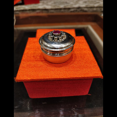 Silver Sindoor Dibbi – handcrafted 92.5 sterling silver sindoor dibbi by My Motifs