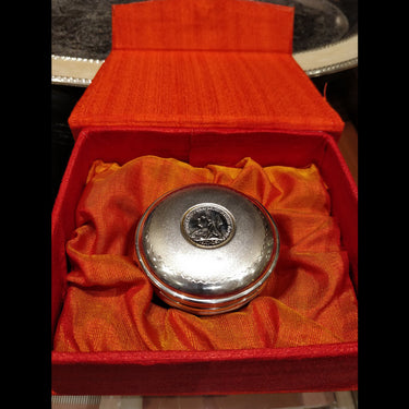 Victorian Coin Satin Finish Silver Dibbi – handcrafted 92.5 sterling silver dibbi by My Motifs