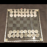 Pure Silver Chess – silver chess set with glass board by My Motifs