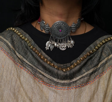 Virit – handcrafted 92.5 sterling silver necklace by My Motifs, view 4