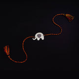 Multicolour Elephant Coin Rakhi – handcrafted 92.5 sterling silver rakhi by My Motifs