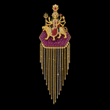 Durga Maa Necklace With Tassels – handcrafted 18K gold necklace by My Motifs, view 2