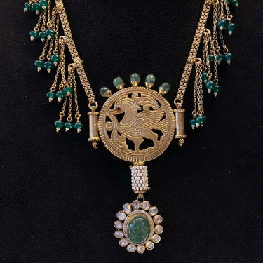 Ikira – handcrafted gold-tone 92.5 sterling silver necklace by My Motifs, view 2