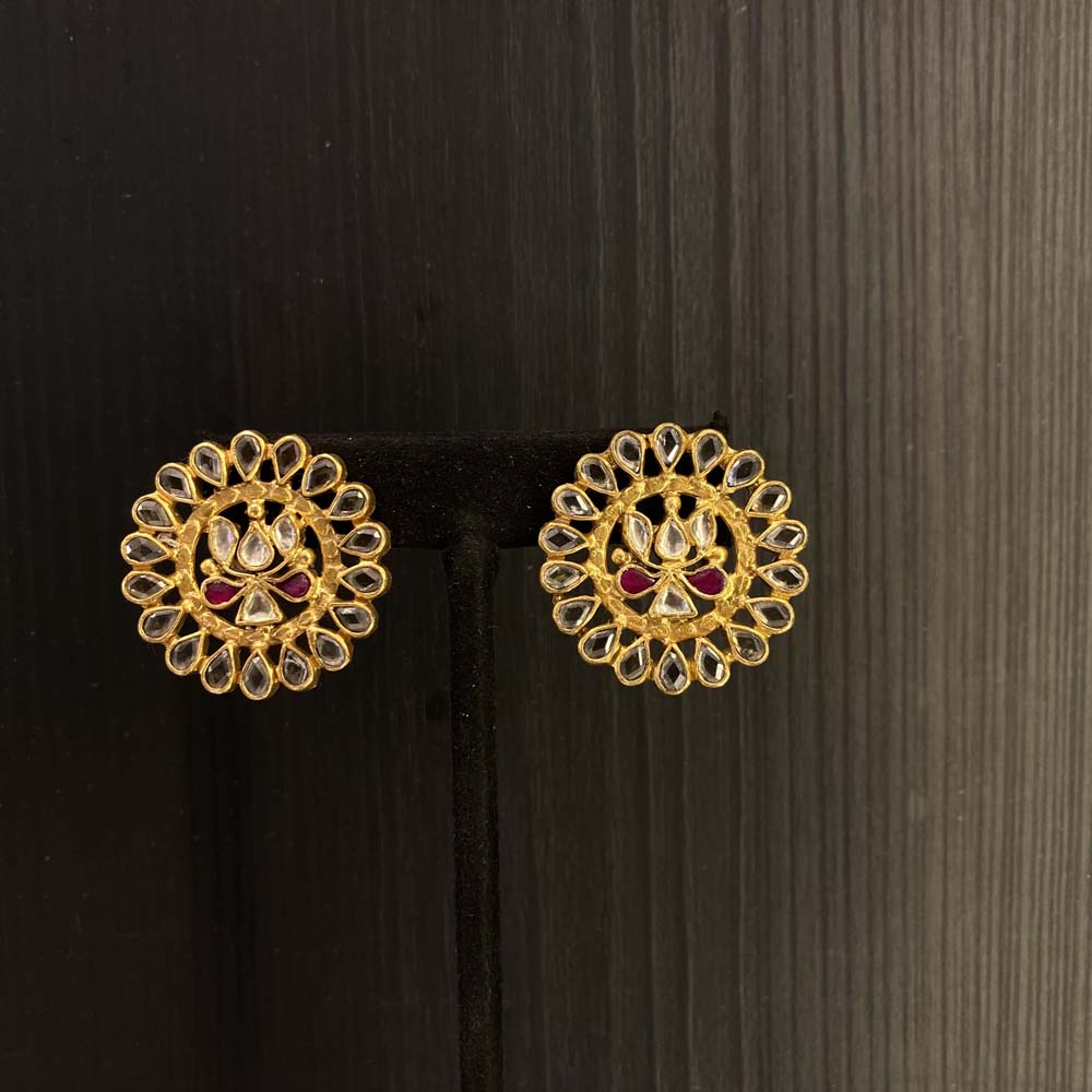 Parokshi – handcrafted gold-tone 92.5 sterling silver earrings by My Motifs