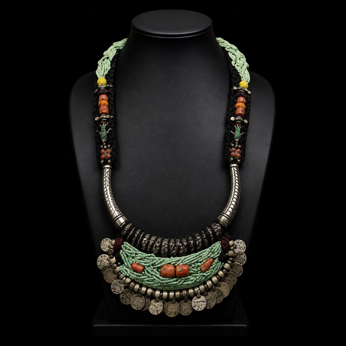 Aaranya – handcrafted oxidised 92.5 sterling silver necklace by My Motifs