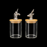 Evara – glass jars with wooden lids and 925 silver animal motifs by My Motifs
