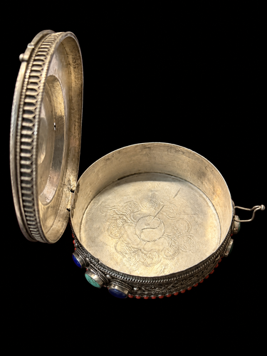 Mandala 925 sterling silver clutch, view 3 - My Motifs