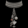 Silver Tribal Choker With Latkans – handcrafted 92.5 sterling silver choker by My Motifs