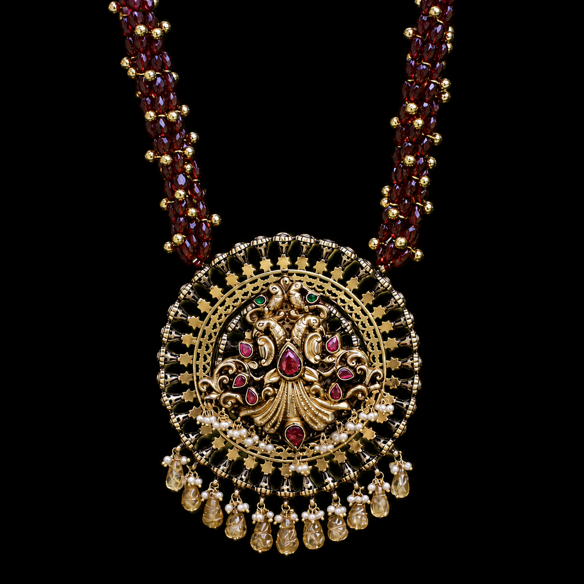 Taanishqa Ranihaar – handcrafted 92.5 sterling silver necklace by My Motifs