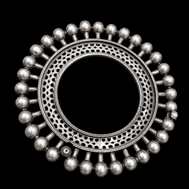 Magnificent Bauble Oxidized Pacheli – handcrafted oxidised 92.5 sterling silver bangle by My Motifs
