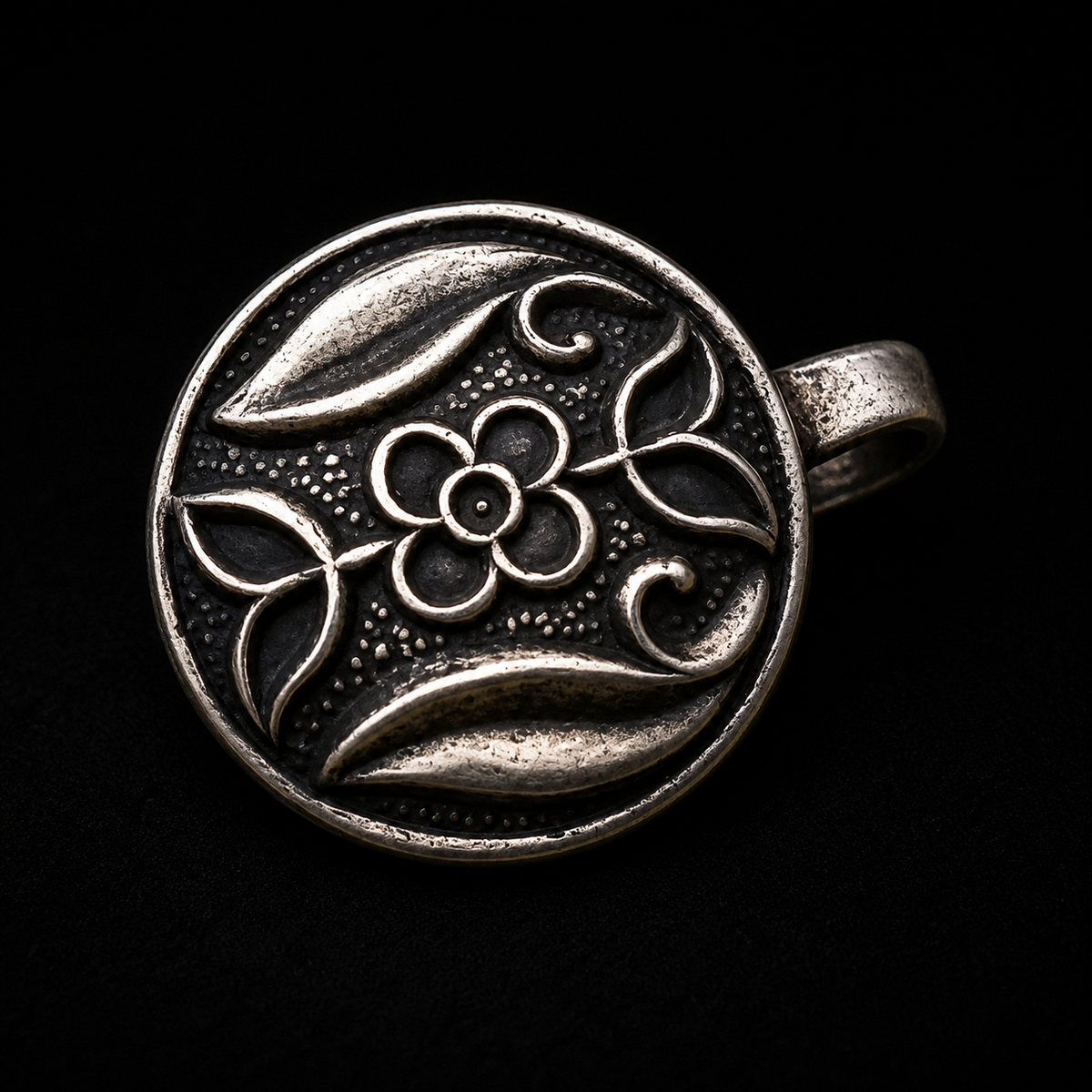 Oversized Oxidized Nose Pin – handcrafted 92.5 sterling silver nose pin by My Motifs