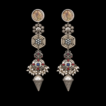 Shankh – handcrafted 92.5 sterling silver earrings by My Motifs