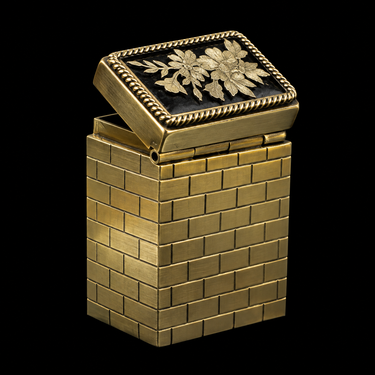 Floral Brick Design Dibbi – handcrafted 92.5 sterling silver kumkum box by My Motifs
