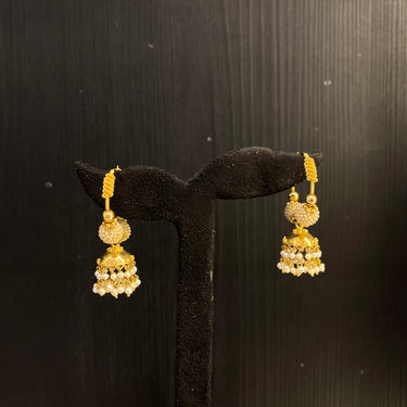 Arana – handcrafted 22K gold earrings by My Motifs, view 2