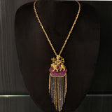Durga Maa Necklace With Tassels – handcrafted 18K gold necklace by My Motifs