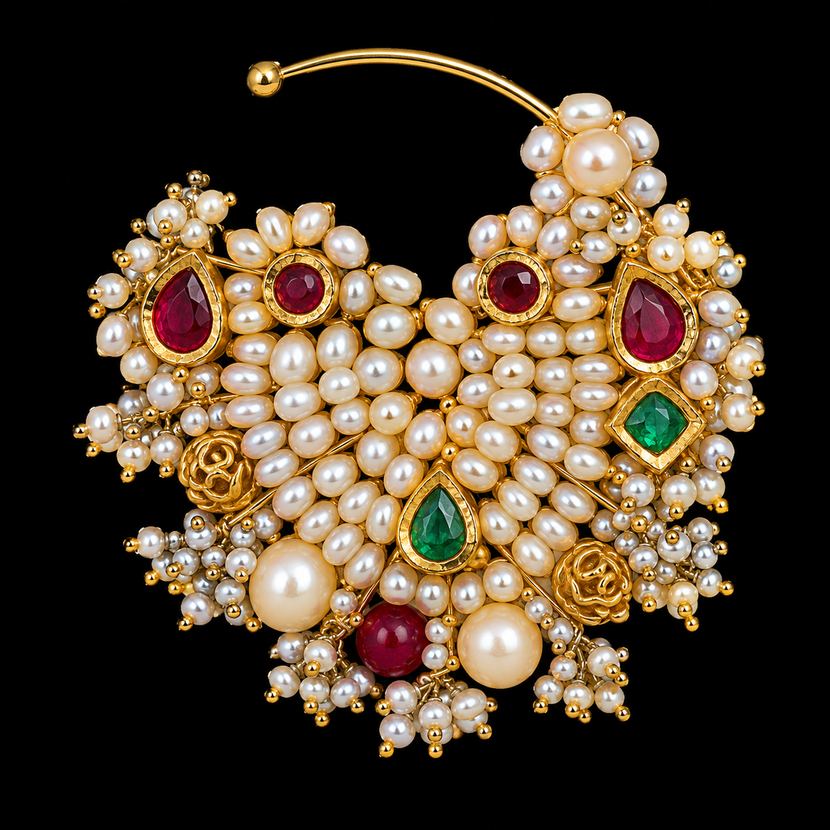 Aavya – handcrafted gold nose pin by My Motifs