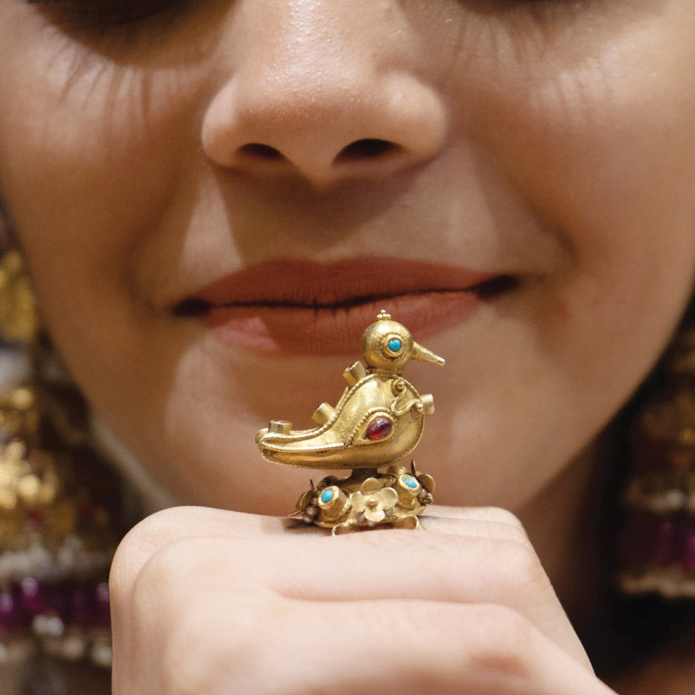 Bird Motif Gold Ring – handcrafted gold ring by My Motifs