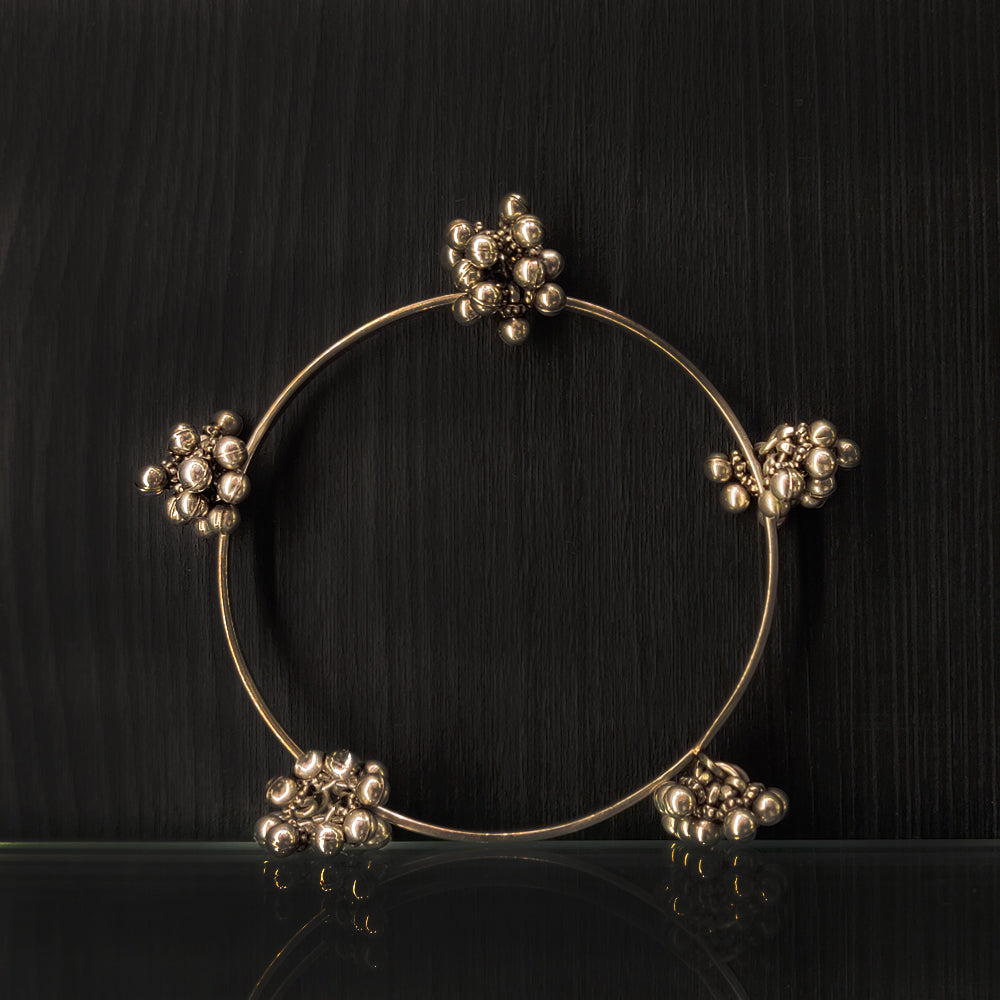 Ghungroo Statement Bangle – handcrafted 92.5 sterling silver bangle by My Motifs