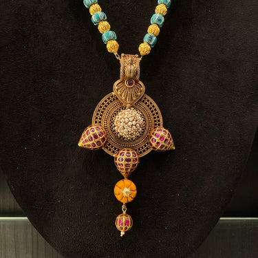 Apila – handcrafted gold-tone 92.5 sterling silver necklace by My Motifs, view 2