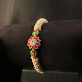 Rajh – handcrafted gold-tone 92.5 sterling silver bangle by My Motifs, view 2
