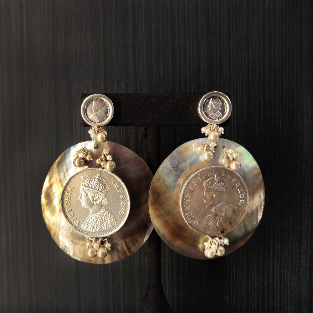 Mother Of Pearl Ginni Earrings – handcrafted 92.5 sterling silver earrings by My Motifs