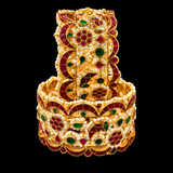Meenakari Gulnar – handcrafted gold-tone 92.5 sterling silver cuff by My Motifs, view 2