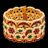 Meenakari Gulnar – handcrafted gold-tone 92.5 sterling silver cuff by My Motifs, view 3
