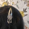 Circular Floral Tik Tak Pin – handcrafted 92.5 sterling silver hair pin by My Motifs