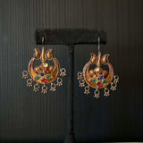 Visah – handcrafted dual-tone 92.5 sterling silver earrings by My Motifs