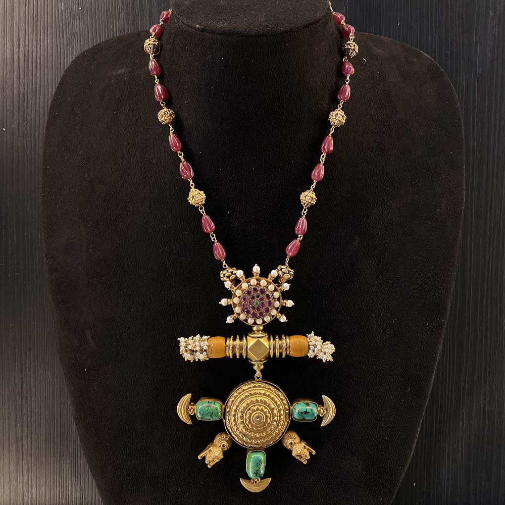 Nirukta – handcrafted gold-tone 92.5 sterling silver necklace by My Motifs