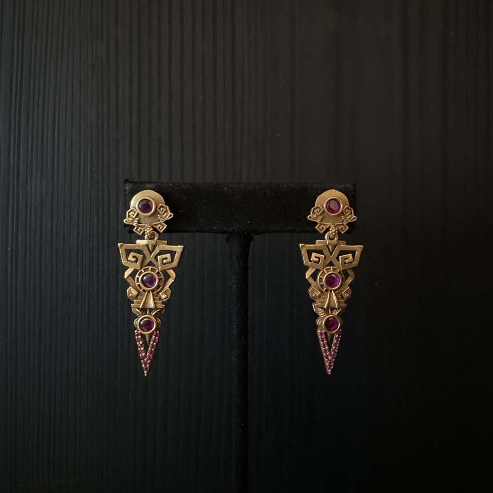 Vidyesa – handcrafted gold-tone 92.5 sterling silver earrings by My Motifs