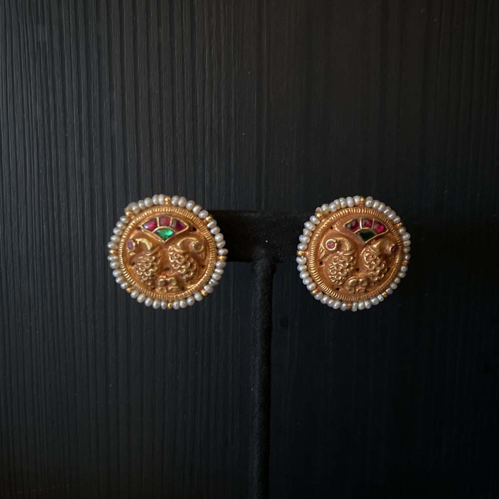 Lokya – handcrafted gold-tone 92.5 sterling silver earrings by My Motifs