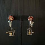 Aloka – handcrafted dual-tone 92.5 sterling silver earrings by My Motifs