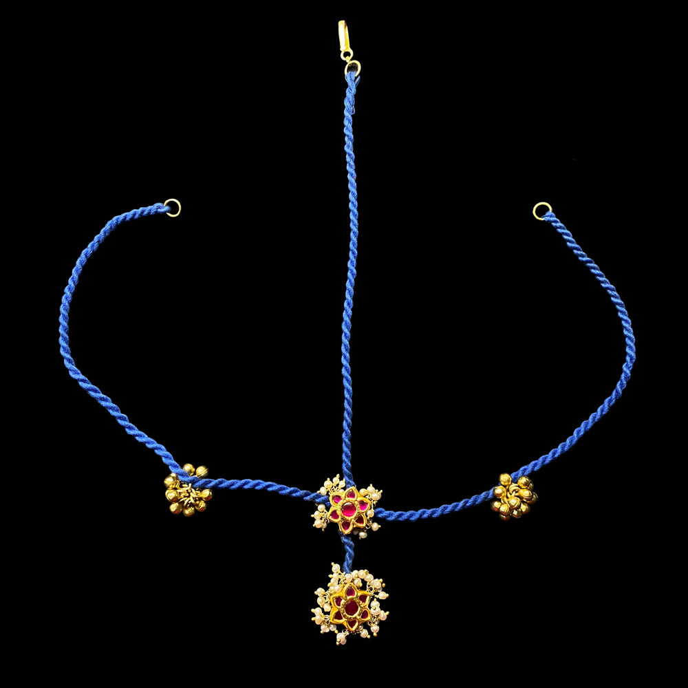 Parna – handcrafted gold-tone 92.5 sterling silver mang tikka by My Motifs