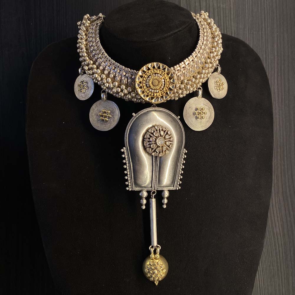 Didhiti – handcrafted dual-tone 92.5 sterling silver necklace by My Motifs