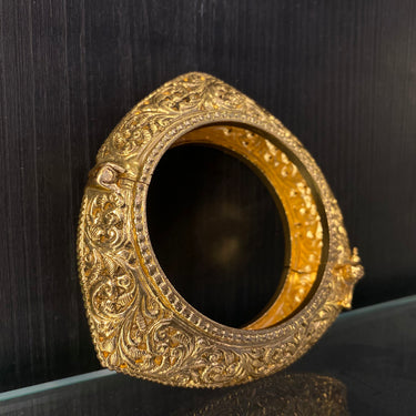 Mahikh – handcrafted gold-tone 92.5 sterling silver bangle by My Motifs, view 2