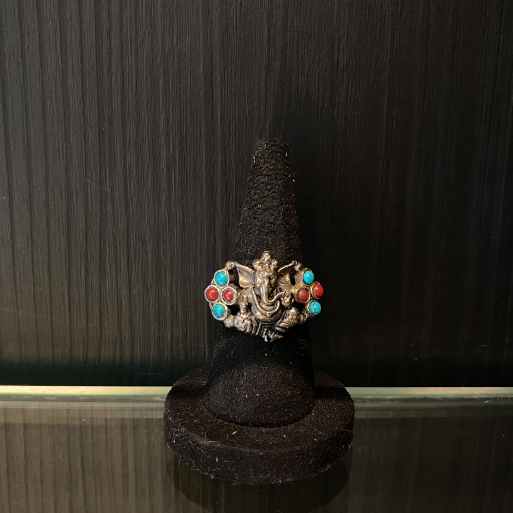 Avighna – handcrafted oxidised 92.5 sterling silver ring by My Motifs