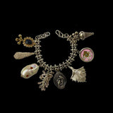 Silver Charms Bracelet With Mother Of Pearl – handcrafted 92.5 sterling silver bracelet by My Motifs