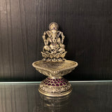 Silver ganesha diya – handcrafted 92.5 sterling silver diya by My Motifs