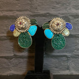 Natural Stone Earring – handcrafted 92.5 sterling silver earrings by My Motifs