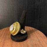 Kantha – handcrafted gold-tone 92.5 sterling silver ring by My Motifs, view 2
