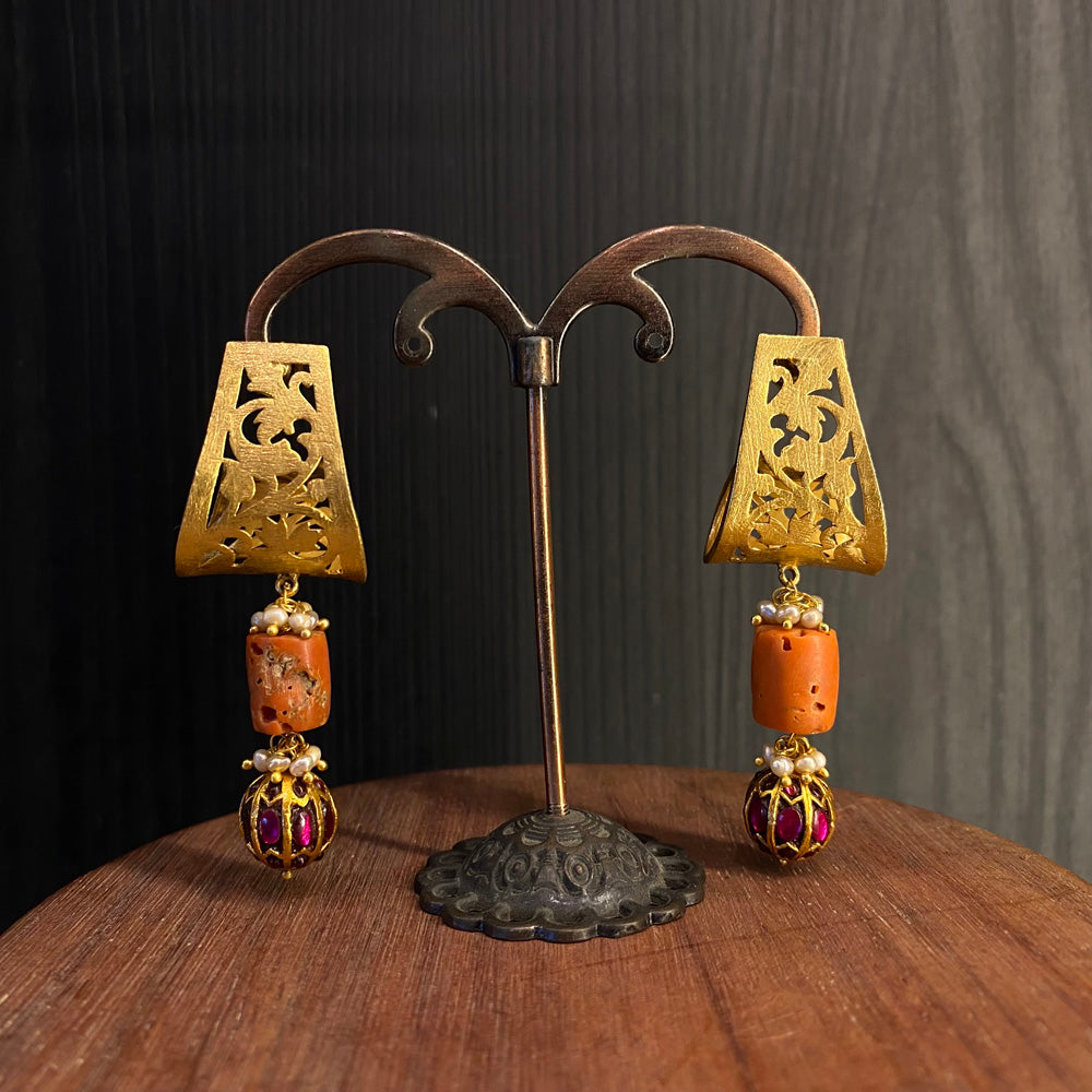 Anada – handcrafted gold-tone 92.5 sterling silver earrings by My Motifs