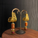 Anada – handcrafted gold-tone 92.5 sterling silver earrings by My Motifs, view 2