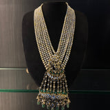 Aghim gold-tone silver necklace with emeralds, kundan and freshwater pearls – My Motifs