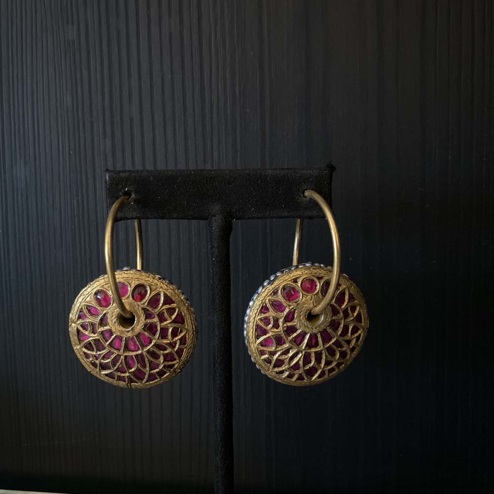 Harsa – handcrafted gold-tone 92.5 sterling silver earrings by My Motifs