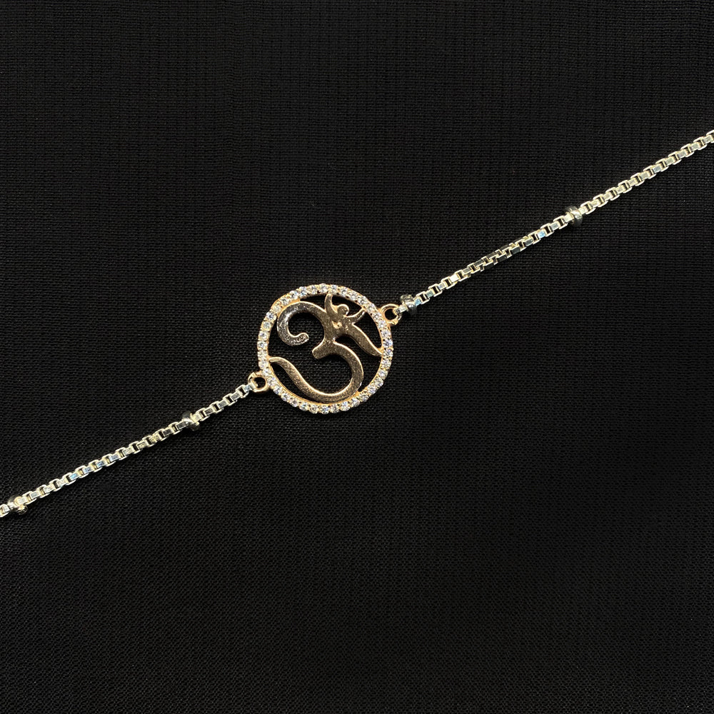 OM Charm Rakhi – handcrafted 92.5 sterling silver rakhi by My Motifs