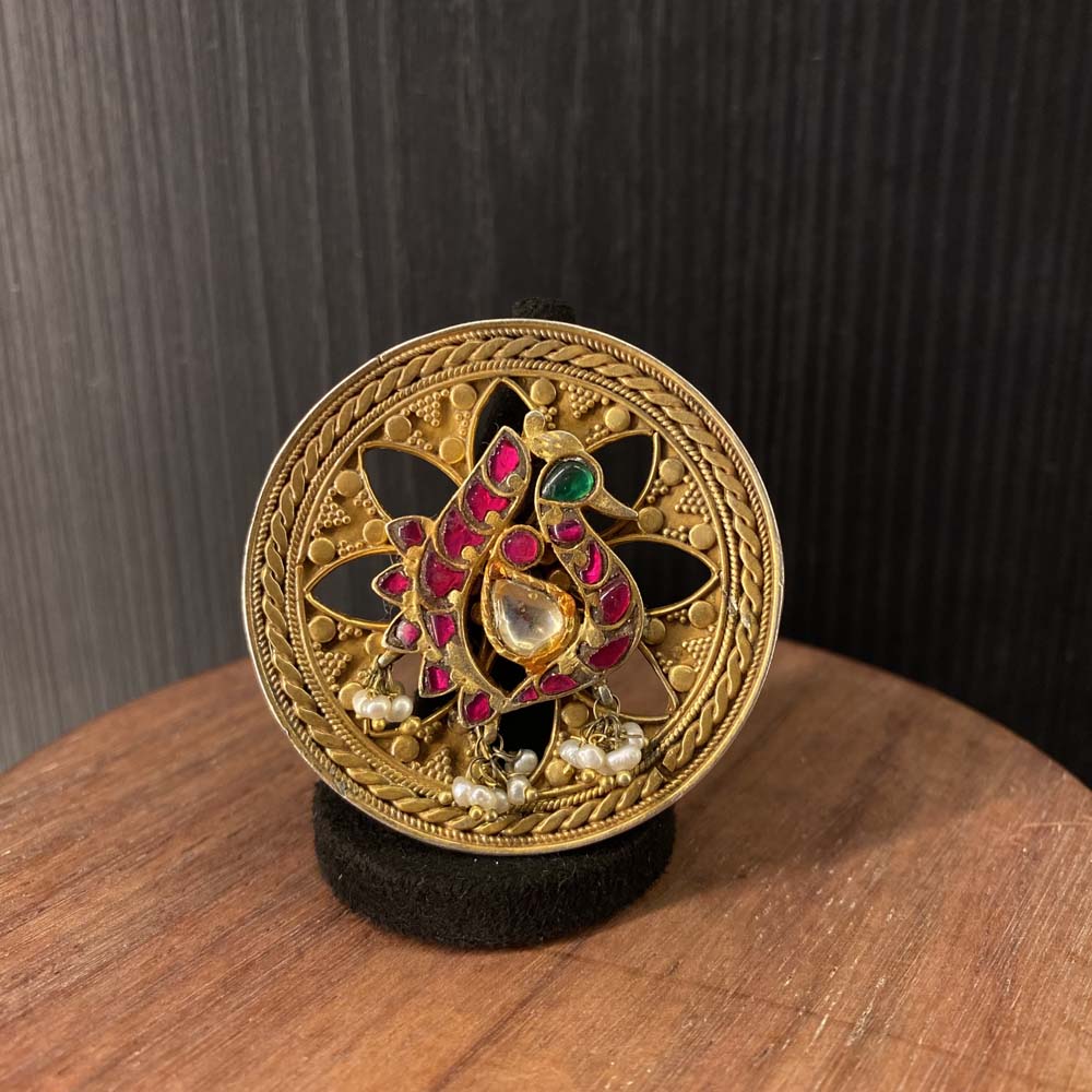 Thirg – handcrafted gold-tone 92.5 sterling silver ring by My Motifs